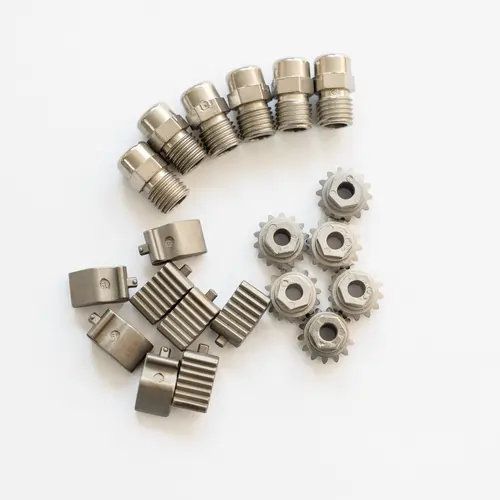Powder metallurgy parts including gears and fittings